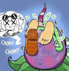 Minty (Comms closed) on X: Part 3 and final of the Flarey and Chomper pics  (Shes fiiiiiiiiiiiiiiiiine, shes getting spit out soon. Chompers only eat  dead ppl. PS. It never happened) t.coDZRMKxMijf 