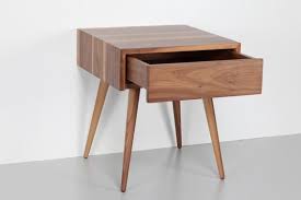 Mid Century Scandinavian Nightstand With One Drawer Bedside Table Made Of Walnut Danish Modern Side Table Mid Century Scandinavian Mid Century Modern Nightstand Modern Side Table