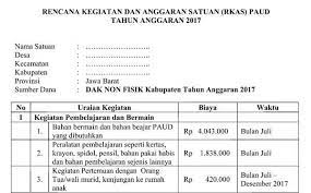 Download file dalam format.xlsx microsoft excel. Contoh Laporan Rkas Paud Sesuai Bop Tahun 2017 Administrasi Paud