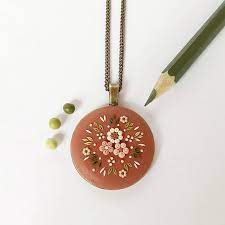 cute polymer clay jewelry cute polymer clay necklace polymer clay applique personalized gift for mom cute bird necklace mothers day gift polymer clay jewelry polymer clay embroidery polymer clay flower jewelry