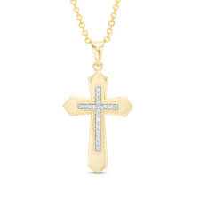 24 karat is 100 percent, 18 karat is 75 percent, and 14 karat is 58.5 percent gold. Men S 1 15 Ct T W Diamond Gothic Style Cross Pendant In 10k Gold 20 Zales