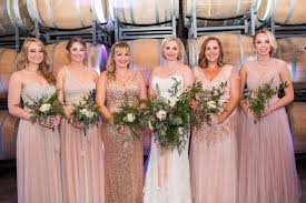 Black And Gold New Years Eve Wedding At Quantum Leap Winery Orange Blossom Bride Blush Wedding Colors Blush Bridesmaid Dresses Wedding