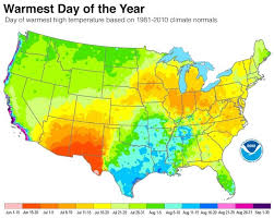 Map Shows When Summer Heat Peaks In Your Town Climate Central Weather Underground Summer Solstice Life Map
