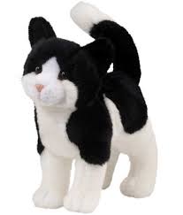 Aurora white kitty cat plush 11 persian fluffy blue eyes stuffed animal plush. Black And White Cat Plush Stuffed Animal 12 Inch At Animalden Com
