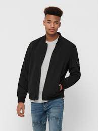 Only Sons Bomber Jacket Black Black Mens Summer Jackets Vitaliesmiles