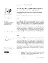 Included = adjective service tax included. Pdf Debt And Earnings Management In Indonesia An Issue Of Free Cash Flow Or Covenant