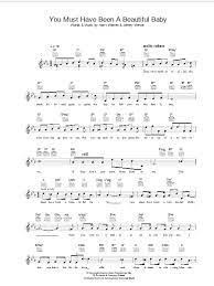 You Must Have Been A Beautiful Baby Sheet Music Bobby Darin Lead Sheet Fake Book