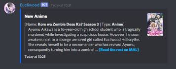 Rinbot hosts a discord game where the goal is to guess the title of the anime in the screen capture, video clip or audio fragment. Eucliwood Discord Bots Top Gg