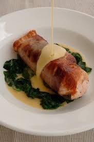 Prosciutto Wrapped Salmon Fillet With Wilted Spinach And Lemon Beurre Blanc Chef S Pencil Recipe Food Seafood Recipes Recipes
