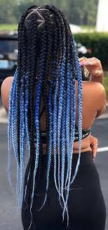 Black And Blue Box Braids 11 Triangle Braids Hairstyles You Need To See Trianglebraids Boxbraids Boxbraidedhairstyles Triangle Braids Box Braids Styling Colored Braids