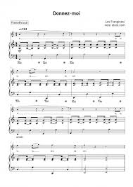 Les Frangines Donnez Moi Sheet Music For Piano With Letters Download Partition Musique Partitions Clarinette Partition Musicale
