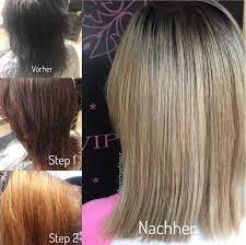 von schwarz auf blond in einer sitzung vorher nachher dein premium salon in cottbus schwarz auf blond blond haare