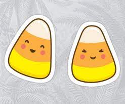 Cute Kawaii Style Candy Corn Sticker By Mheadesign Cute Stickers Vinyl Decals Laptop Stickers
