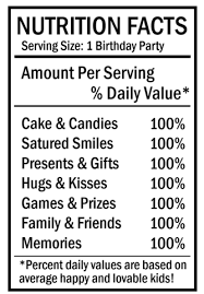 Free Birthday Nutrition Facts Label For Chip Bags Nutrition Facts Label Free Birthday Stuff Nutrition Facts