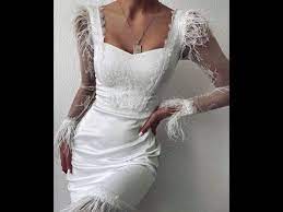 سلسلة تشريح فساتين 2020 فستان الريش الأبيض youtube wedding dresses lace wedding dresses white dress