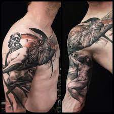 Client status info as well as bio for. David Allen Tattoo Added A Figure Under His Arm And We Fine Tuned Some Of The Osprey Getting Close With This Fine Line Tattoos Line Tattoos Picture Tattoos