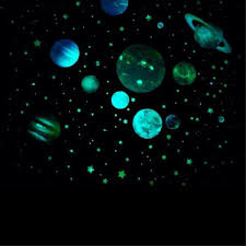 fluorescent wall stick the universe planet galaxy luminous stickers wish in 2021 solar system decal solar system room solar system