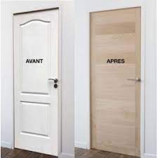 Les Kits De Renovation De Portes Lame De Bois Adhesive Stickwood Stickwood La Boutiq Decoration Porte Interieur Relooker Porte Interieur Porte Interieure