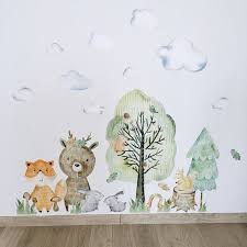 Woodland II Wall Decal for Kids With Forest Animals