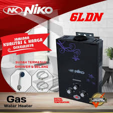 Segera hubungi kami jagonya pasang (instalasi) plus service water heater dan pompa air bekas terbaik dan termurah di kota bandung. Water Heater Niko Pemanas Air Gas Niko Nk 6 Ldn Hitam Nk6ldn Shopee Indonesia