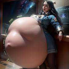 ai generated belly big belly female huge belly stable diffusion  stomach bulge vore vore belly 