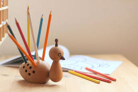 Eo Peacock Pencil Holder Multicoloured Natural Wood Made In Design Uk These will be used for the hedgehog's feet.