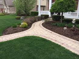 The last step in your curved paver walkway project is to clear off your patio, sweep in joint sand (or polymeric sand), and compact your stones. Walkway Design Gallery Paver Walkways Brick Natural Stone Walkways