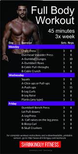 45 Minute Full Body Workout Full Body Workout Routine Fitness Body Workout Plan Gym