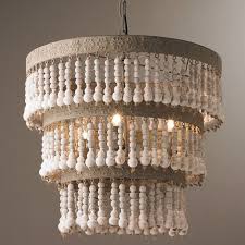 Three Tiered Wood Beaded Chandelier Wood Bead Chandelier Wood Chandelier Beaded Chandelier