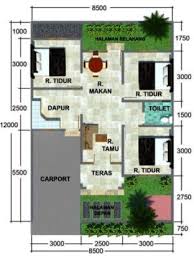 Denah Rumah Minimalis 3 Kamar Tidur Type 36 Denah Rumah Rumah Minimalis Rumah