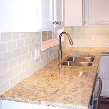 Kitchen backsplash photos white cabinets. White Glass Subway Tile Houzz