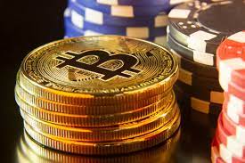 Bitcoins Stacked With Poker Chips Free Image Download