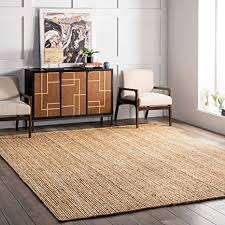 The unique border catches your eye, but it's the plush softness that will make you fall in love. Amazon Com Nuloom Rigo Hand Woven Farmhouse Jute Area Rug 8 X 10 Natural Everything Else