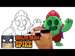 Attack, super and gadget description. How To Draw Brawl Stars Spike Youtube