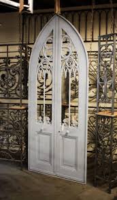 8 inlaid panel door tudor style 24 by 83. Antique Oak French Doors Wood Glass Front Door Architectural Windows Hardware Frames