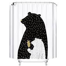 Black Bear Shower Curtain Blackbear Polarbear Brownbear Grizzlybear Kodiakbear Pandabear Panda Grizzly Bear Bears Shower Curtains Shower Bear Pattern Shower Design Curtains