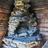They run on natural gas and the logs turn on and off via a switch on the wall next to the fireplace. 1