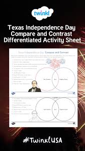 This Compare And Contrast Worksheet Allows Students To Use A Venn Diagram To Compare And Contrast Sam Hou Differentiation Activities Compare And Contrast Texas