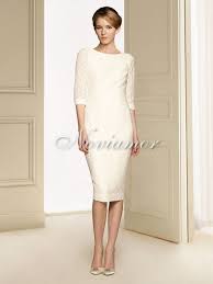 2013 Elegant 1 2 Lace Sleeve Knee Length Wedding Dress Bu103 Tea Length Wedding Dresses Lace Knee Length Wedding Dress Tea Length Wedding Dress