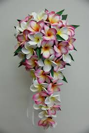 Silk flowers and fruits is a colorful and bring life to your kitchen! Frangipani Teardrop Bouquet Pink And White Yellow Plumeria Flowers Wedding Flower Decorations Plumeria Bouquet
