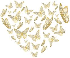Download Amazon Com Butterfly Wall Decor Sticker Wall Decal 48 Pcs Gold 3d Art Removable Mural Decoration Diy Flying Decor For Kids Bedroom Home Party Nursery Classroom Offices Decor 6 Kitchen Dining