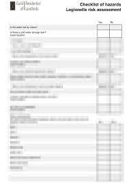 The risk assessment must be suitable and sufficient to identify and assess the risk of exposure to legionella bacteria and any precautionary measures needed. Legionella Risk Assessment Simple Checklist Grl Landlord Association