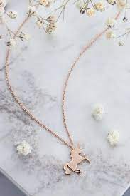 This Gold Unicorn Necklace Dainty Unicorn Pendant 14k Gold Is Just One Of The Custom Handmade Pieces You Ll Fin Unicorn Necklace Unicorn Pendant Unicorn Charm