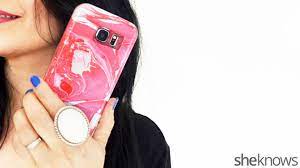 Custom phone cases light pink nail polish bottle red nail glue all around the bottle and glue to clear phone case. 3 Easy Steps To Make Your Own Water Marble Cell Phone Case Sheknows