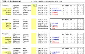 So sind die rubriken „sportspiele oder auch „fußballspiele gut für dich geeignet. Kostenloser Spielplan Und Tippspiel In Excel Fur Die Fussball Wm 2018 Wintotal De