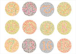 ishihara test color blindness disease stock vector