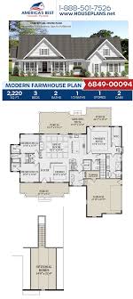 Here are three beautiful house plans with three bedrooms with an area that comes under 1250 sq.ft. House Plan 6849 00094 Modern Farmhouse Plan 2 220 Square Feet 3 Bedrooms 2 5 Bathrooms Modern Farmhouse Plans House Plans Farmhouse Farmhouse Plans