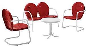 Crosley Furniture Griffith 4 Piece Metal Outdoor Conversation Set With Table Loveseat And 2 Chairs In 2020 Aluminum Patio Furniture Furniture Furniture Styles Guide