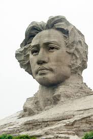 Statua Di Mao Zedong Dell'isola Arancio Di Chang-Sha Giovane Immagine Stock 