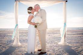 Love This Photos Of Dayna Rick After Their Ceremony Beachweddings Floridabeachweddings Simplewe Florida Beach Wedding Wedding Dresses Lace Wedding Dresses